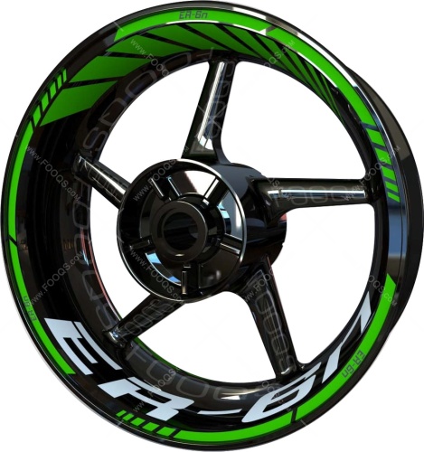 Kawasaki Er 6n green motorcycle wheel rim stickers fooqs