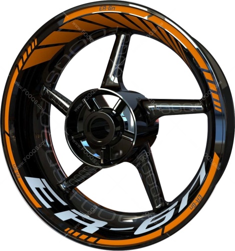 Kawasaki Er 6n orange motorcycle wheel rim stickers fooqs