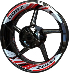 Adesivi per cerchioni ranty F2 Kawasaki Z 900 bianco rosso