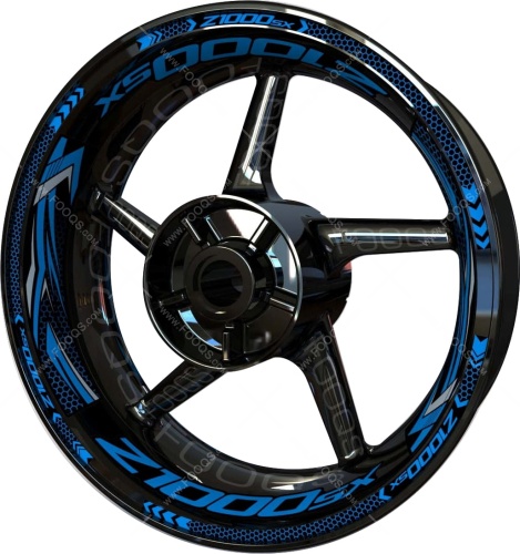 Kawasaki Z-1000 SX blue motorcycle wheel rim stickers fooqs