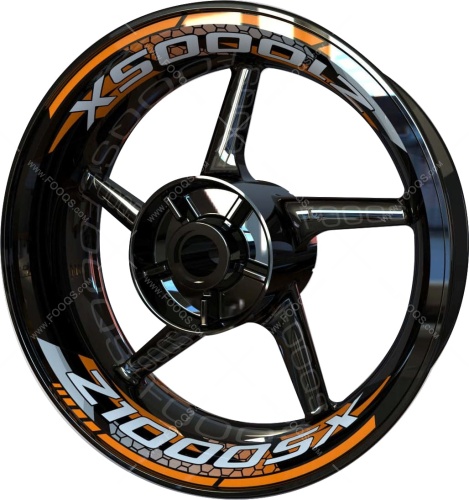 Kawasaki Z-1000 SX orange motorcycle wheel rim stickers fooqs
