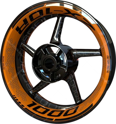 Kawasaki ZX 10R orange 5 motorcycle wheel rim stickers fooqs