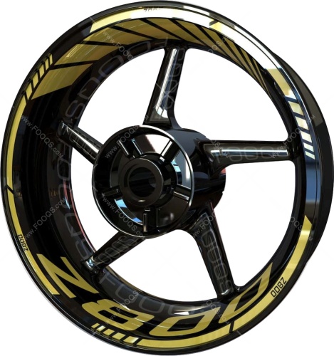 Kawasaki Z 800 gold 3 motorcycle wheel rim stickers fooqs