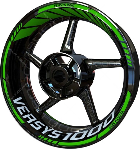 Kawasaki Versys 1000 green 2 motorcycle wheel rim stickers fooqs