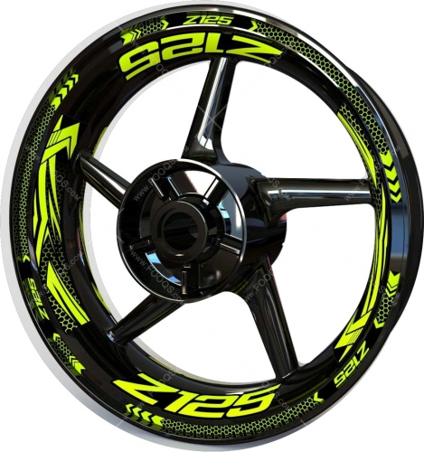 Kawasaki Z 125 fluo motorcycle wheel rim stickers fooqs