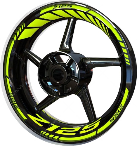 Kawasaki Z 125 fluo 2 motorcycle wheel rim stickers fooqs