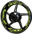 Kawasaki Z 300 fluo motorcycle wheel rim stickers fooqs