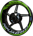 Wheel rim stickers F2 Kawasaki Ninja 650 green 2 stickers decals