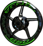 Wheel rim stickers F2 Kawasaki Ninja 650 green black stickers decals