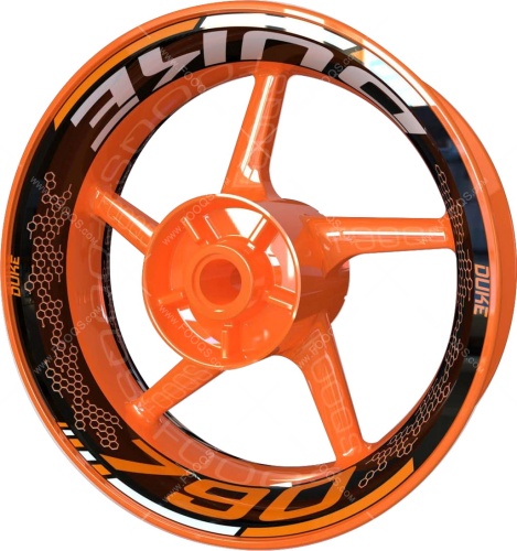 KTM 790 Duke orange white motorcycle wheel rim stickers fooqs