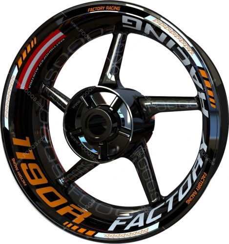 KTM 1190 R orange silver motorcycle wheel rim stickers fooqs