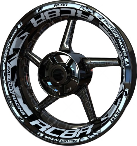 KTM RC 8 R silver motorcycle wheel rim stickers fooqs