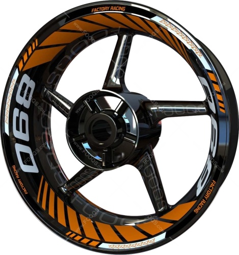 KTM 890 orange motorcycle wheel rim stickers fooqs