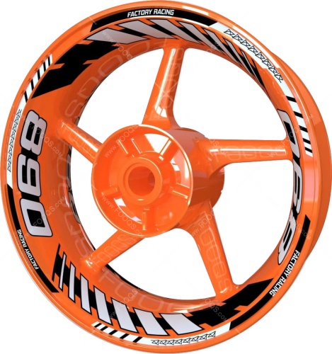 KTM 890 silver motorcycle wheel rim stickers fooqs