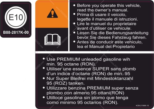 Naklejka serwisowa informacyjna service motorcycle sticker Yamaha MT 09 fooqs