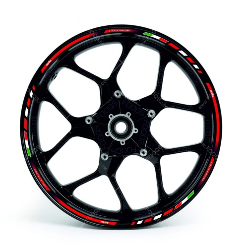Aprilia universal red motorcycle wheel rim sticker fooqs