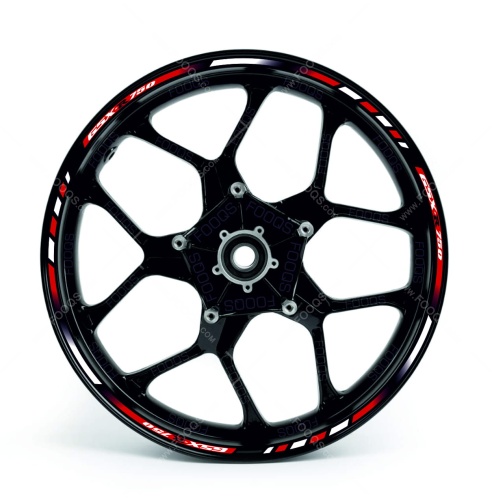 Suzuki GSX R 750 red white wheel rim motorcycle sticker fooqs