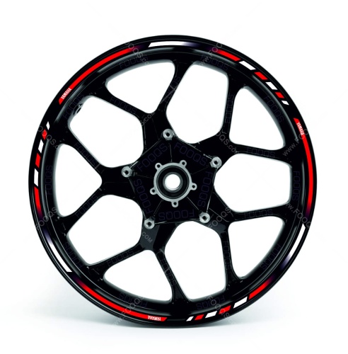 Yamaha universal red 2 wheel rim motorcycle sticker fooqs