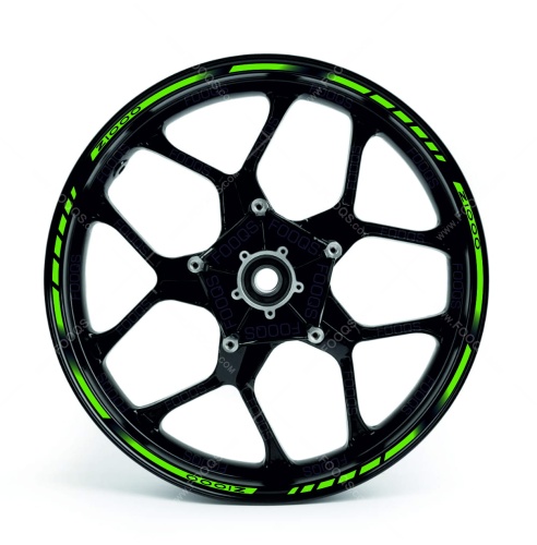 Kawasaki Z 1000 green 2 wheel rim motorcycle sticker fooqs