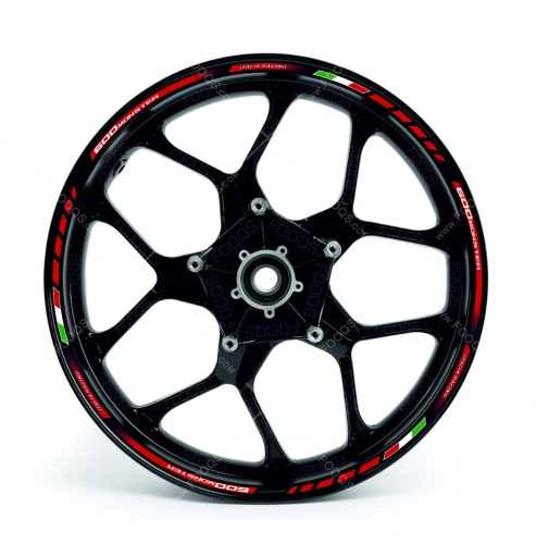 Ducati Monster 600 red wheel rim motorcycle sticker fooqs