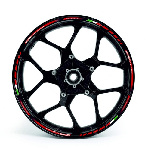 Ducati Monster 696 red wheel rim motorcycle sticker fooqs