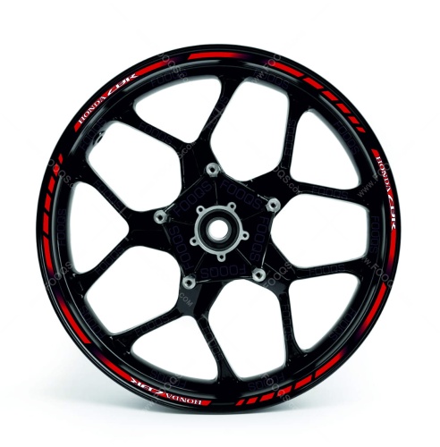Honda CBR red 2 wheel rim motorcycle sticker fooqs