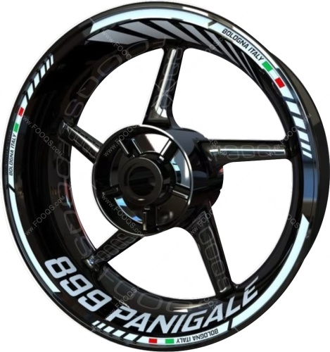 Ducati 899 Panigale white motorcycle wheel rim stickers fooqs