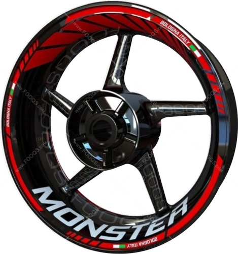 Ducati Monster 821 red motorcycle wheel rim stickers fooqs