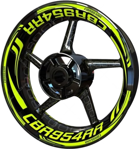Honda CBR 954 RR fluo motorcycle wheel rim stickers fooqs