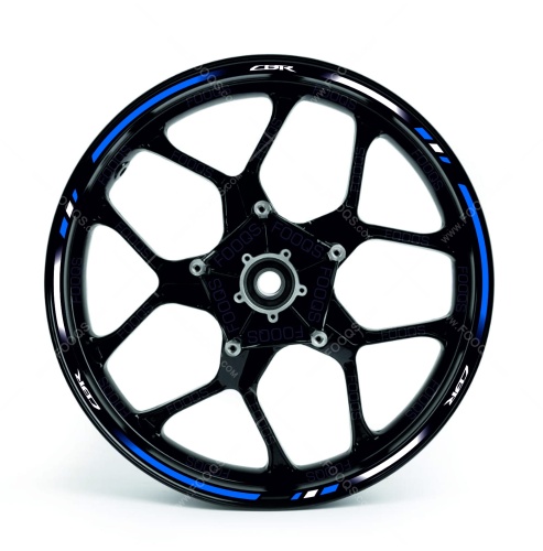 Honda cbr 600 f blue white wheel rim motorcycle stickers fooqs