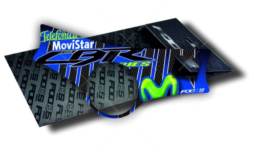P1 Honda CBR Telefonica Movistar blue fooqs yoke cover protector tankpad 3d sticker