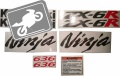 Kawasaki ZX6R 2007 2008 silver fooqs motorcycle stickers adesivos