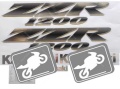 Kawasaki ZZR 1200 2002 2006 silver fooqs motorcycle stickers decal
