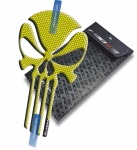 Adhesivo para tanque Tankpad T2 Universal Punisher Carbon Fluo Amarillo