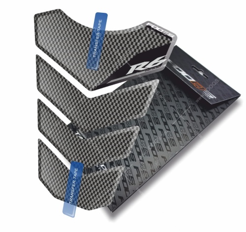 Tankpad Yamaha R6 2004 2016 silver fooqs naklejki 3d stickers tankschutz paraserbatoio aufkleber adesivi