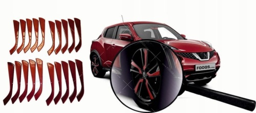 Naklejki na felgi 3d do Nissan Juke f15 bordowy