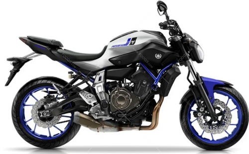 Yamaha MT 07 2016 silver naklejki fooqs stickers oem decals aufkleber adesivi autocollants