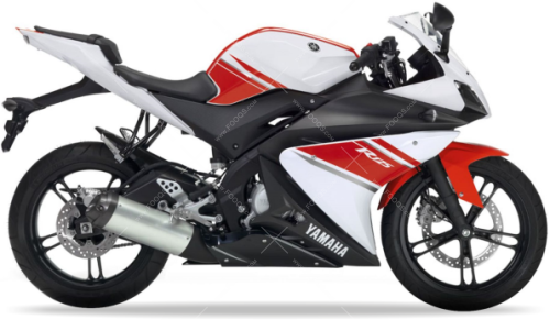Yamaha YZF 125R 2008 white fooqs naklejki stickers oem decals aufkleber adesivi autocollants original nalepky