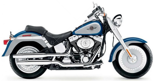 Harley Davidson Fat Boy 2006 silver blue fooqs stickers aufkleber naklejki autocollants adesivi