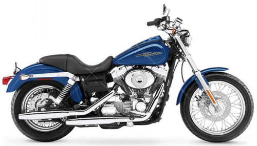 Harley Davidson FXDCI Super Glide Custom 2005 blue fooqs stickers aufkleber naklejki autocollants adesivi nalepky motorstickers