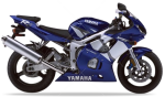 Yamaha YZF R6 2002 bleu 5MTH RJ03 autocollants