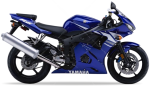 Yamaha YZF R6 2003 bleu DPBM RJ05 autocollants