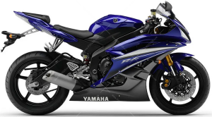 Yamaha YZF R6 2007 blue RJ11 stickers decals
