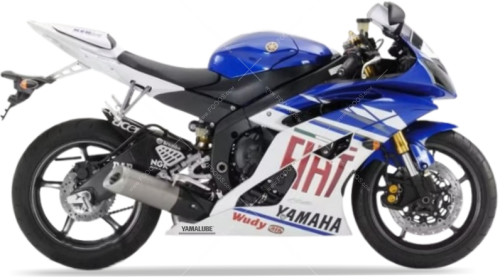 Yamaha YZF R6 2009 Fiat Replica White Blue fooqs naklejki stickers decals aufkleber adesivi adesivo autocollants