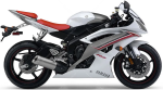 Yamaha YZF R6 2009 blanc gris RJ15 autocollants
