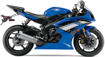 Yamaha YZF R6 2010 - 2011 bleu C DPBMC RJ15 autocollants