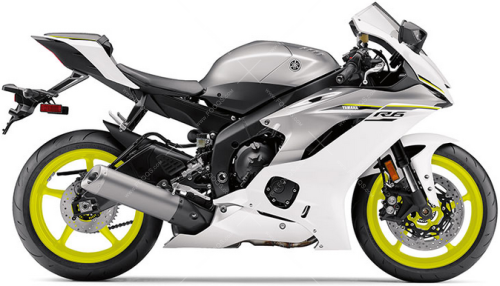 Yamaha YZF R6 2017 Silver White Metallic 2 fooqs naklejki stickers decals aufkleber adesivi adesivo autocollants