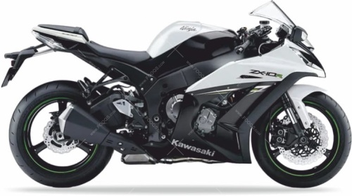 Kawasaki ZX 10R 2014 white 46K fooqs naklejki stickers decals aufkleber oem mootorrata kleebised moottoripyöröiden