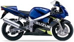 Suzuki GSX-R 600 2001 blu YC2 nero 33J adesivi