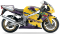 Suzuki gsx r 600 gsxr gsxr600 600r k3 2003 Yellow YU9 Purple 1TU alstare corona fooqs naklejki stickers decals aufkleber adesivi adesivo autocollants decal sticker emblem tank fuel fairing fairings coer paint price paint oem 1